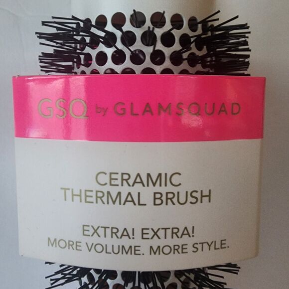 GSQ by Glamsquad Ceramic Thermal Round Hairbrush - Bright Pink Styling & Curling - Picture 3 of 7